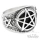 Pentagramm-Ring Hexenstern Schutzamulett Ritual-Ring aus 316L Edelstahl silber
