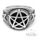 Pentagramm-Ring Hexenstern Schutzamulett Ritual-Ring aus 316L Edelstahl silber