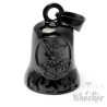 Schwarze Bikerbell mit St. Michael Motiv Glücksbringer Motorradfahrer Schutzengel