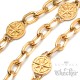 Goldkette mit Windrose Kompass Halskette & Anhänger Edelstahl Ankerkette vergoldet