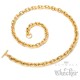 Goldenes Armband + Halskette Set aus Edelstahl massive Ankerkette Knebelverschluss