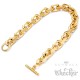 Goldenes Armband + Halskette Set aus Edelstahl massive Ankerkette Knebelverschluss