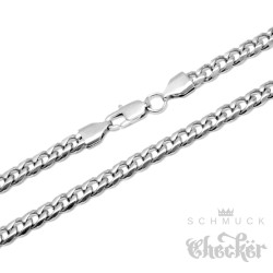 Edelstahl Kette hochwertige Halskette klassische Panzerkette silber 50cm 5mm