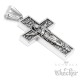 Kreuz mit Jesus und Friedenstaube sehr detaillierter Kreuzanhänger aus Edelstahl