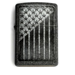 Zippo Sturmfeuerzeug mit schwarzer Ami Flagge USA Stars and Stripes Herren Geschenk