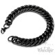 Schwarzes Panzerarmband Männer Armband aus massivem Edelstahl 12mm breit Geschenk