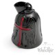 Schwarze Bikerbell mit rotem Kreuz und Flügel Glücksbringer Geschenkidee für Biker