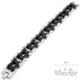 XXL Biker Armband schwere Motorradkette aus Edelstahl silber-schwarz Rockerschmuck