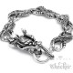 Hochwertiges Edelstahl Armband Armkette asiatischer Drache silber Biker 20,5cm