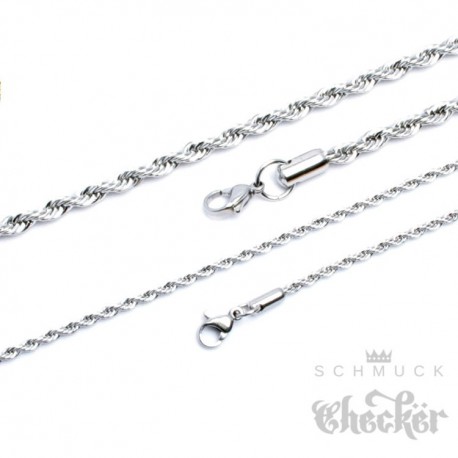 Damen Herren Kordelkette Gedreht 925 Sterling Silber 4mm Plattiert Halskette