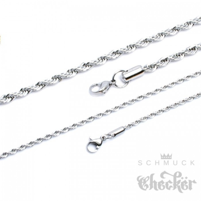 Silber Schmuckset Herren-Kette Breite 5mm,Länge 55cm/22cm Edelstahl Halskette