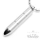 Massiver Edelstahl Herren Anhänger silber Munition Kugel Patrone Bullet + Kette