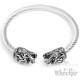 Edelstahl Herren Armreif Armspange Armband felxibel silber Totenkopf