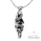 Edelstahl Ketten Anhänger silber 2 Skelette Sex Schädel Totenkopf + 60cm Kette