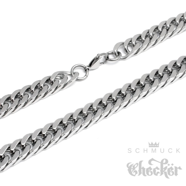 PANZERKETTE Silberkette Kette Edelstahl silber Halskette massiv Herren 50 cm NEU 