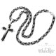 Herren Edelstahl Halskette Kreuz Anhänger silber schwarz + 60cm Königskette für Männer