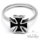 Edelstahl Damen Ring hochwertig silber schwarz Eisernes Kreuz Iron Cross Biker
