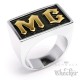 Massiver Edelstahl Biker Ring MC Motorradclub silber gold Herren