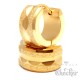 Edelstahl Damen Ohrringe Klapp-Creolen gold diamantiert funkelnd glizernd 13mm Ø
