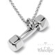 Edelstahl Anhänger Hantel Gewicht Fitness Sport Bodybuilder Schmuck silber + Halskette