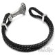 Armband Lederarmband Mjölnir Hammer Streitaxt Kampfbeil Edelstahl Wikingerschmuck