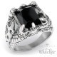 Edelstahl Männer Ring Onyx Stein Klaue Krallen verziert silber schwarz Stein Gothic