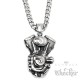 Edelstahl Anhänger V2 Motorblock Motor Engine silber Bikerschmuck Panzerkette Kette