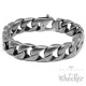 Massives Edelstahl Herren Armband Panzerkette dunkel grau schwer retro Stahl