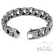 Massives Edelstahl Herren Armband Panzerkette dunkel grau schwer retro Stahl
