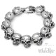 Totenkopf Armband Edelstahl groß silber Männer Harley Skull Bikerschmuck 21,5cm