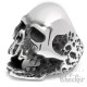 Massiv Edelstahl Ring Totenkopf Schädel silber alt zerfallen Pirat Bikerring