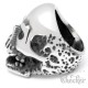 Massiv Edelstahl Ring Totenkopf Schädel silber alt zerfallen Pirat Bikerring
