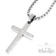Edelstahl Damen Herren Anhänger kleines Kreuz mit heiligem Text schlicht + Kette
