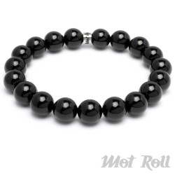 Mot Roll Bead Perlen Armband Herren Männer schwarz Achat Onyx Menbeads