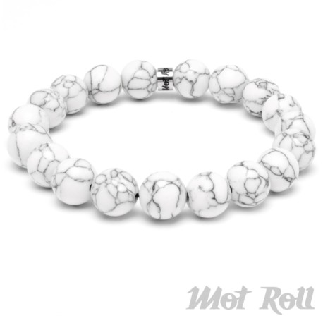 Mot Roll Bead Perlen Armband Herren Männer weiß edelstein Menbeads