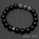 Mot Roll Bead Perlen Armband Herren Männer schwarz Achat Jaspis Onyx Menbeads