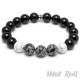Mot Roll Bead Perlen Armband Herren Männer schwarz weiß Achat Onyx Menbeads