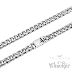 Hochwertige Edelstahl Kette Panzerkette Männer Halskette silber 78cm Biker Hiphop