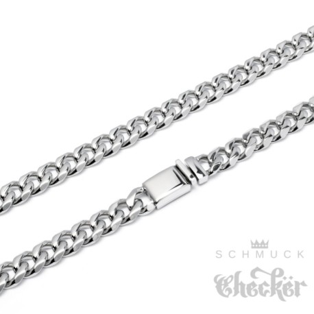Hochwertige Edelstahl Kette Panzerkette Männer Halskette silber 78cm Biker Hiphop