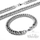 XL Panzerkette Set Halskette + Armband Edelstahl silber Dicke Kette Biker Hiphop