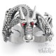 Edelstahl Herren Ring nordischer Widder Thor silber schwarz Sternzeichen Biker