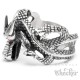 Edelstahl Herren Ring nordischer Widder Thor silber schwarz Sternzeichen Biker