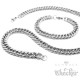 XL Panzerkette Set Halskette + Armband Edelstahl silber Dicke Kette Biker Hiphop