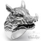 Großer Wildschwein Ring Edelstahl hochwertig silber Herren Männer Bikerring kaufen