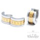 Herren Ohrringe silber & gold mit römischen Zahlen Edelstahl Klapp-Creolen 13mm Ø
