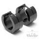 Schwarze herren Ohrringe aus Edelstahl Klapp-Creolen mit Streifen poliert 13mm Ø