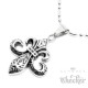 Fleur de Lis Anhänger aus Edelstahl silber verziert Lilie Schmuck Geschenk Halskette