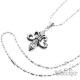 Fleur de Lis Anhänger aus Edelstahl silber verziert Lilie Schmuck Geschenk Halskette