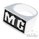 Massiver Edelstahl Biker Ring MC Motorradclub silber Motorradfahrer