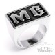 Massiver Edelstahl Biker Ring MC Motorradclub silber Motorradfahrer